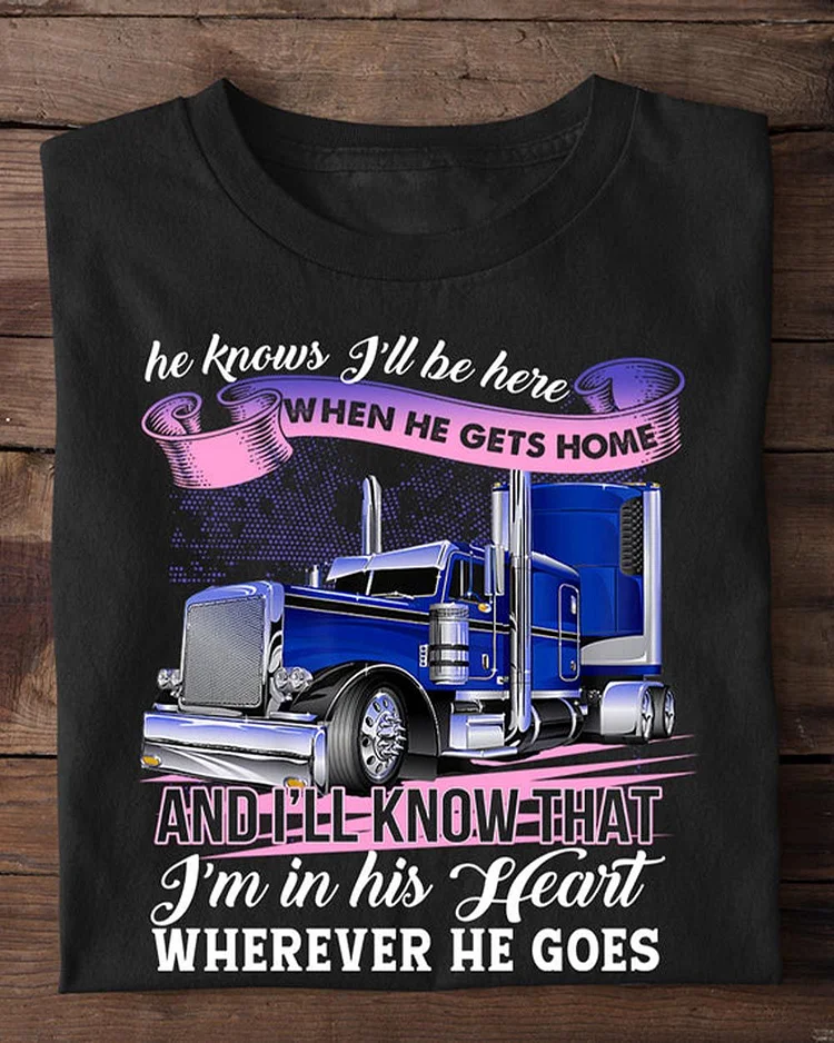 Inspirational Valentine's Day Trucker T-shirt, I'm In His Heart