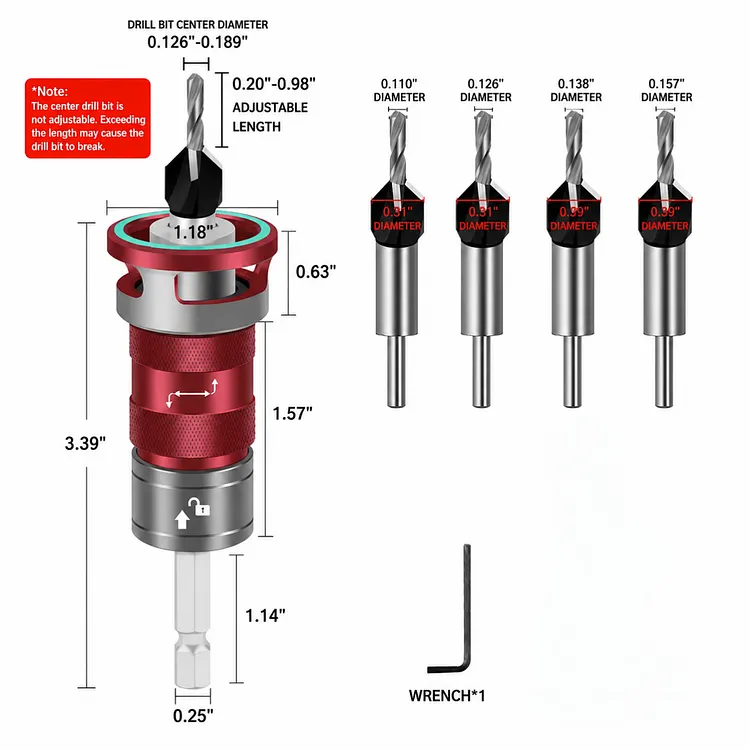 Perfect Countersunk Holes Every Time &ndash; Adjustable Depth Control Drill Bit