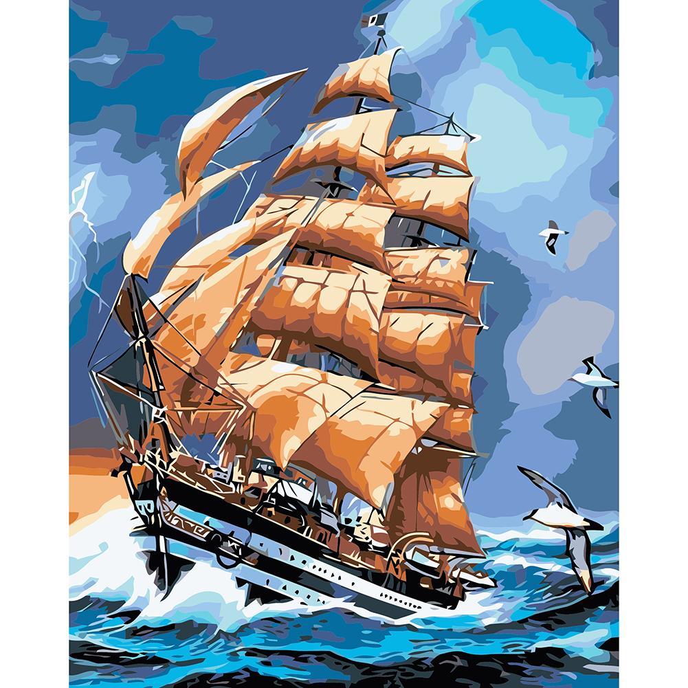 

30*40CM - Ship - Round Drill Diamond Painting, 501 Original