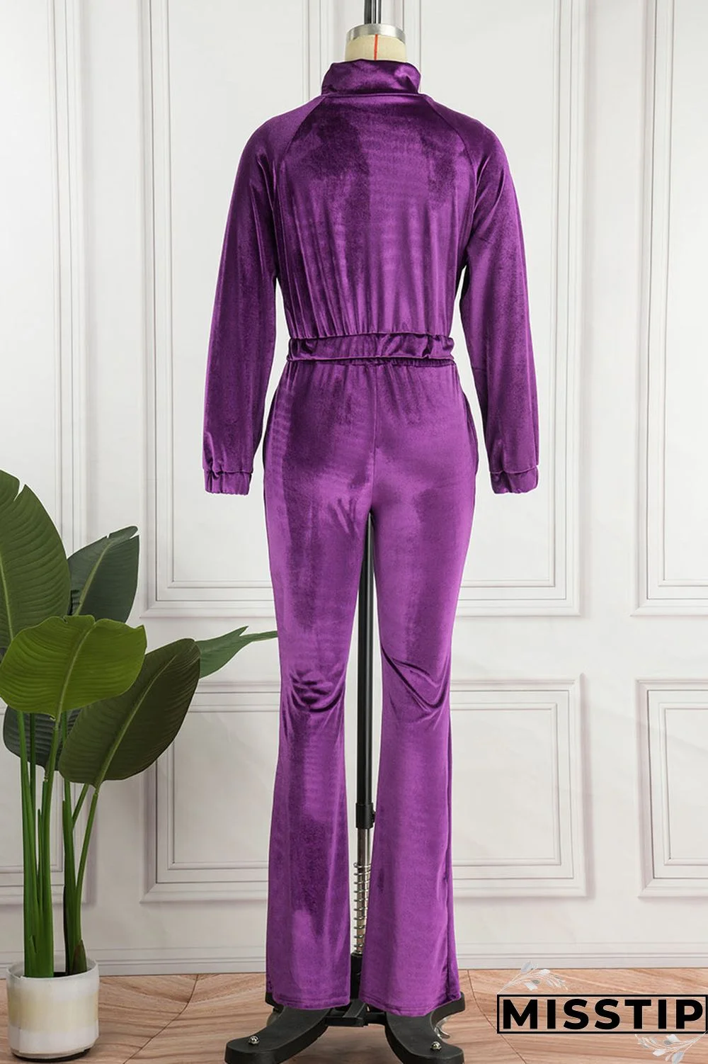 Rose Red Casual Solid Patchwork Zipper Hooded Collar Long Sleeve Two Pieces