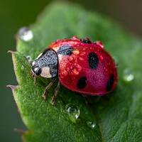Ladybug on a Leaf - Diamond Painting