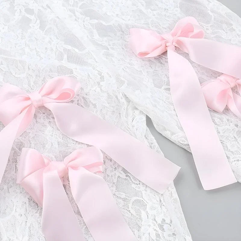 Brownm Transparent Lace Flare Pants