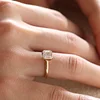 14k Yellow Gold 1ct Asscher Cut Lab Diamond Bezel Ring