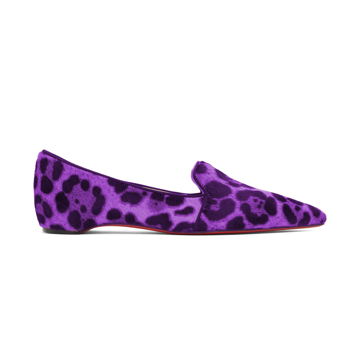 TAAFO Leopard Print Flats Pointed Toe Arched Heel Women Pumps Suede Side V Cut Loafers Size 4-16 Ladies Shoes