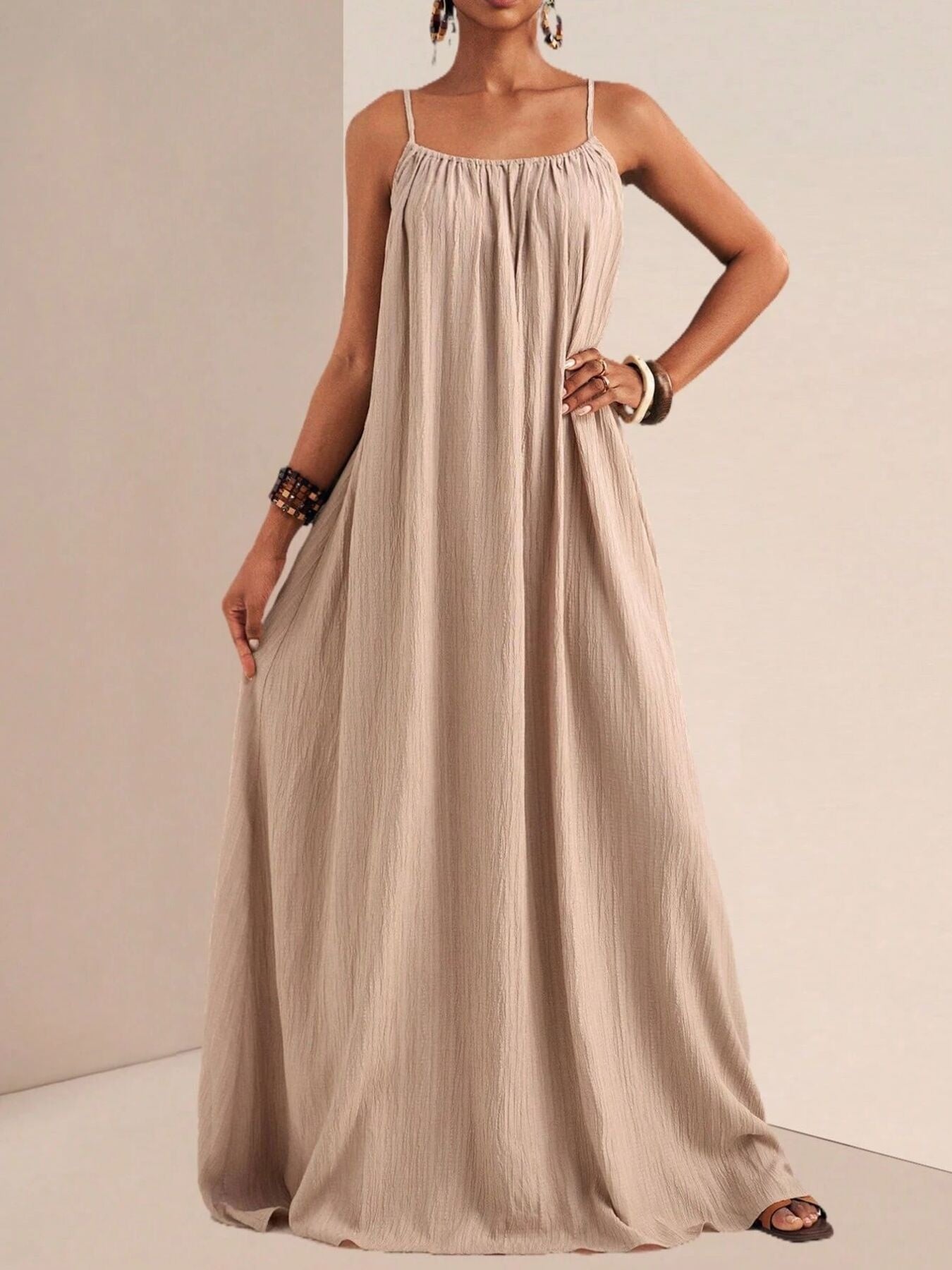 Spaghetti Strap Flowy Maxi Dress mysite idetrend