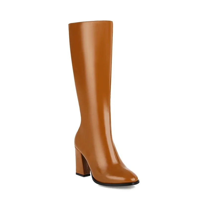 Euro Style Female High Heels Fashion Party Night Club Shoes Woman Winter Warm Women Knee High Western Boots