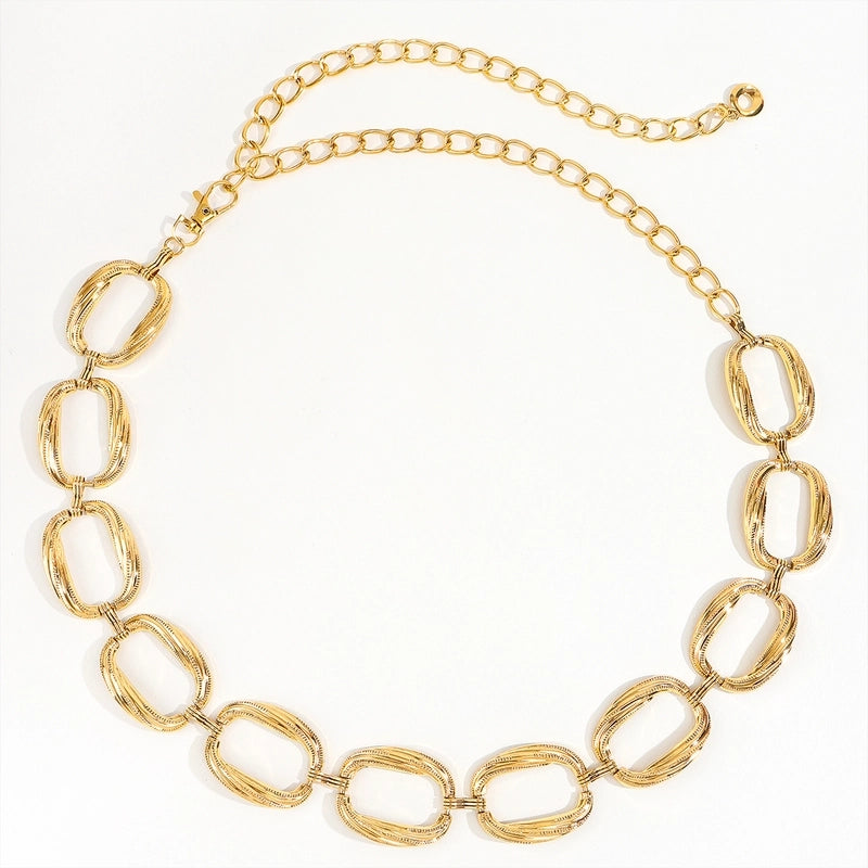 Basic Solid Color Metal Women’s Chain Belts