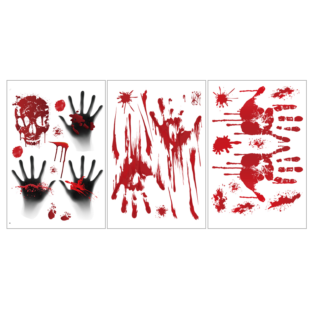 

Halloween Blood Wall Stickers Scary Red Hand Print Window Glass Decal Mural, Zxw0006, 501 Original