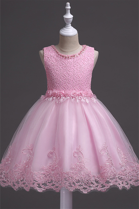 Lovely Lace Sleeveless Flower Girl Dress Scoop Princess Online - lulusllly