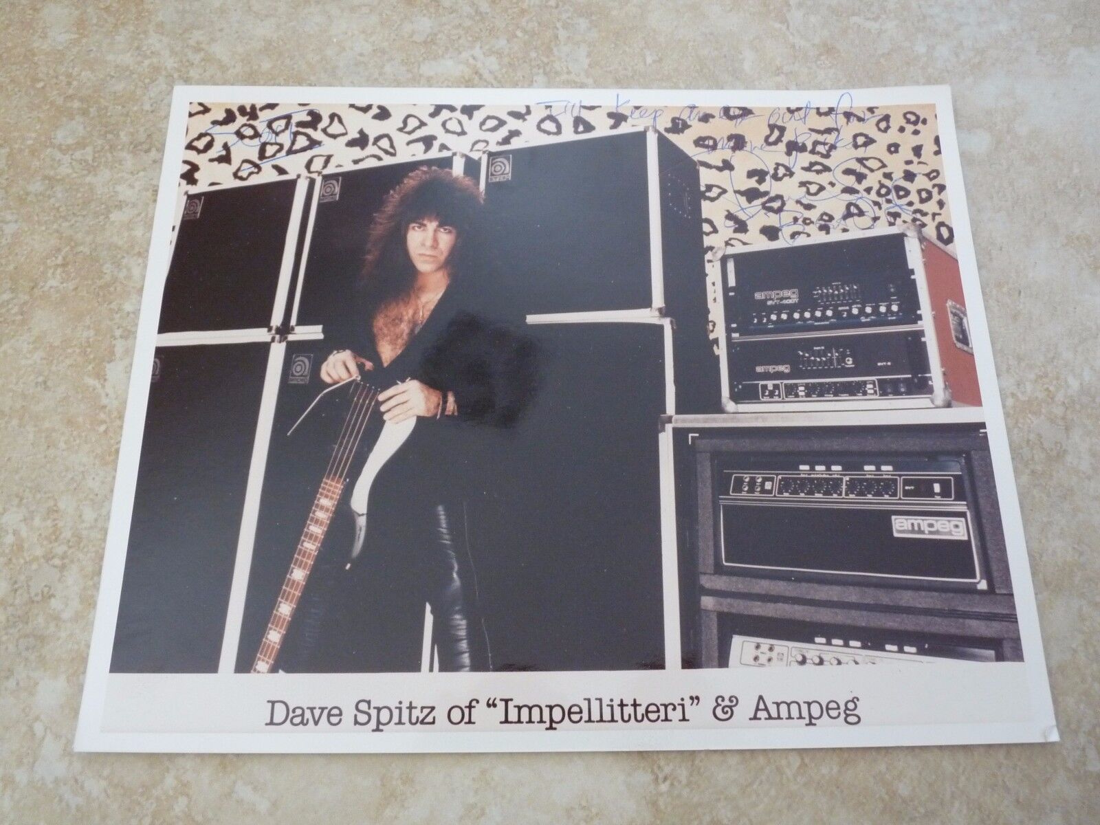 Dave Spitz Impellitteri VINTAGE 80s Signed Autographed 8x10 Photo Poster painting PSA Guaranteed