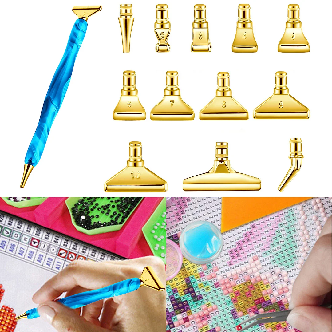 13pcs 5D Resin Diamond Painting Pen Nib DIY Craft Point Drill Pen
