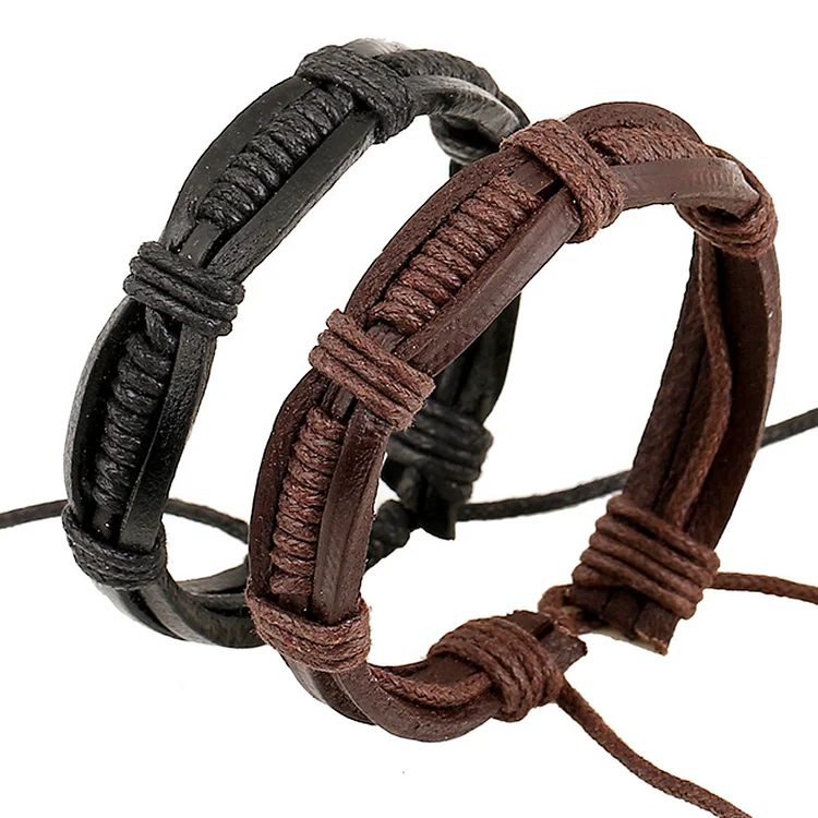 Men's bracelet braided bracelet Cowhide bracelet