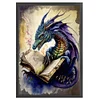 Retro Poster - Dragon Reading A Book-11CT Stamped Cross Stitch 40*60cm(Big Size)