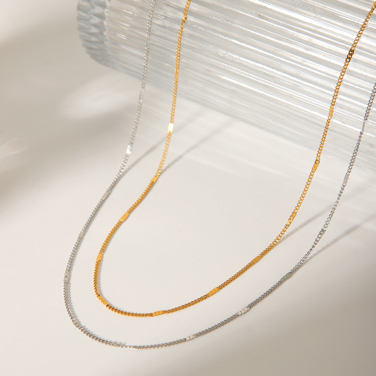 IG Style Chain Geometric Stainless Steel Electroplating Necklaces