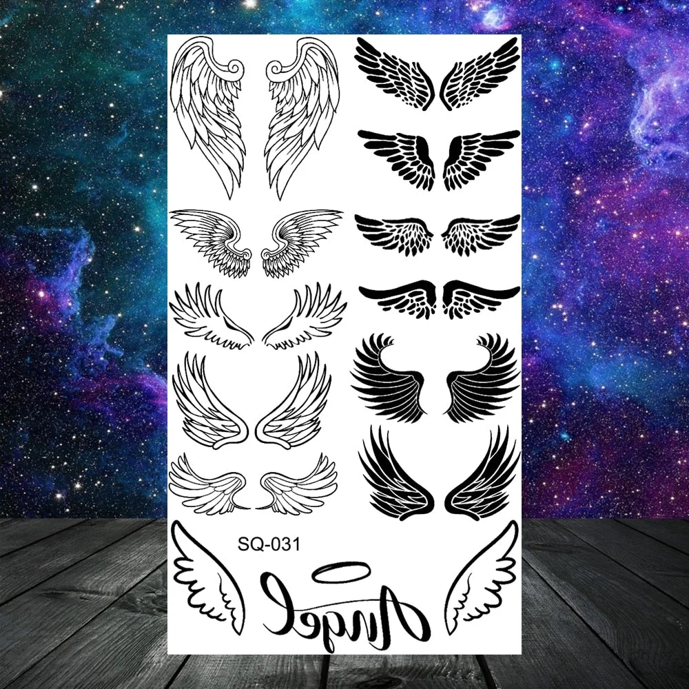 Butterfly Rose Flower Temporary Tattoos For Women Adult Kids Girl Feather Snake Scorpion Fake Tattoo Neck Arm Hands Small Tatoos