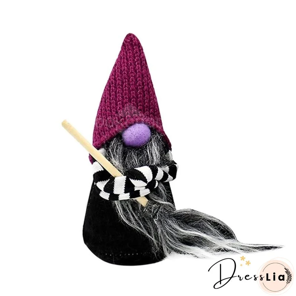 Handmade Halloween Witch Gnome Family