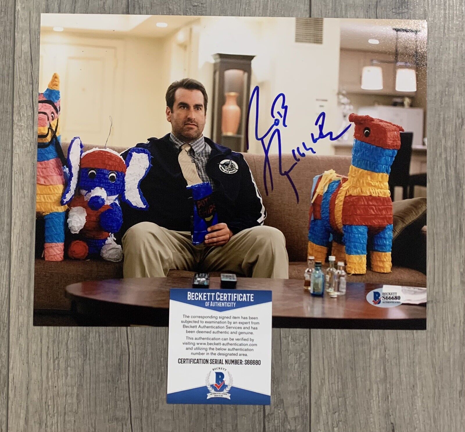 rob riggle signed autographed 8 x 10 Photo Poster painting beckett bas coa