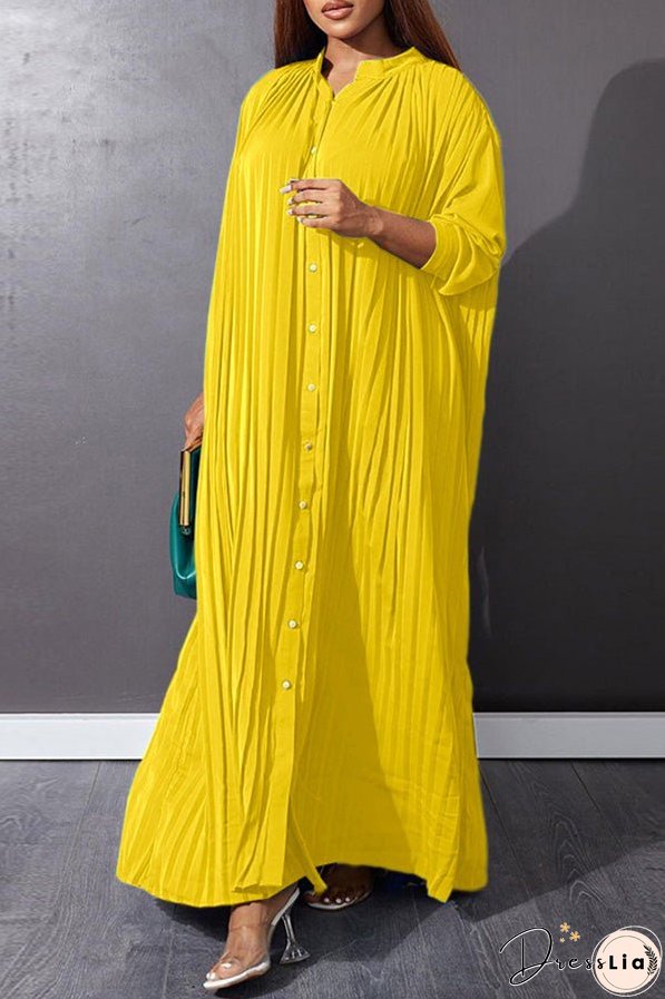 Trendy Pleated Smock Maxi Dress