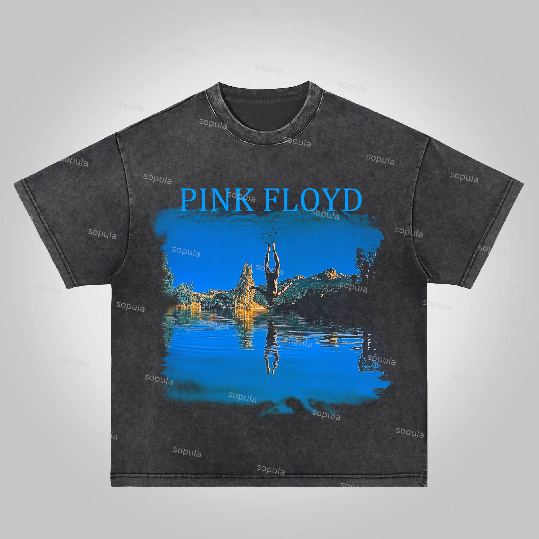 Sopula Pink Floyd Vintage90s Graphics Acid Washed T-Shirt - SOPULA