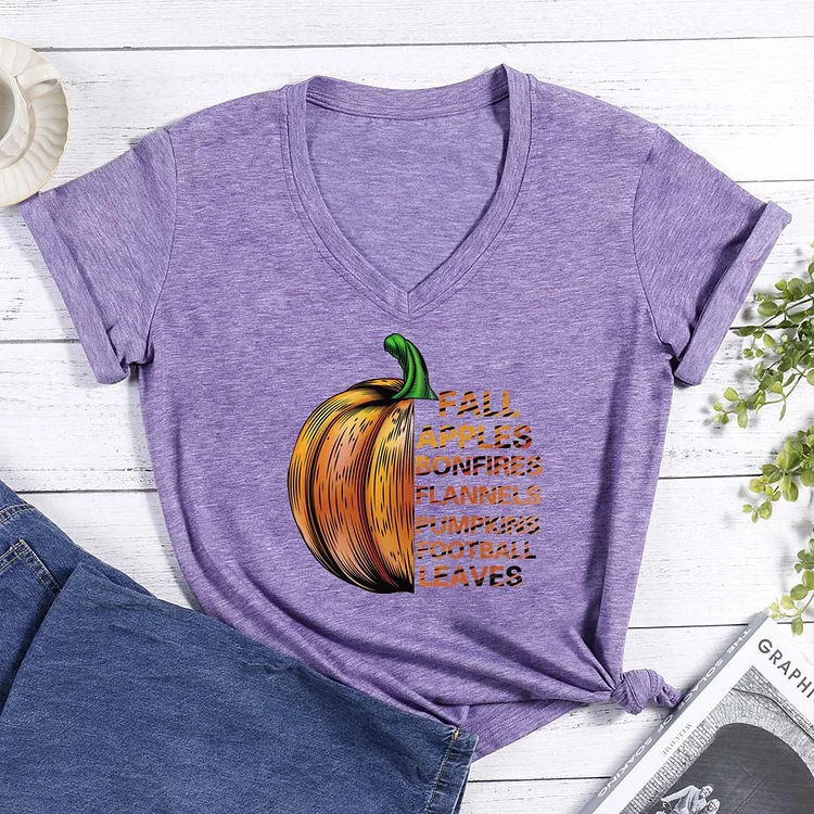 Thanksgiving V-neck T Shirt-Annaletters