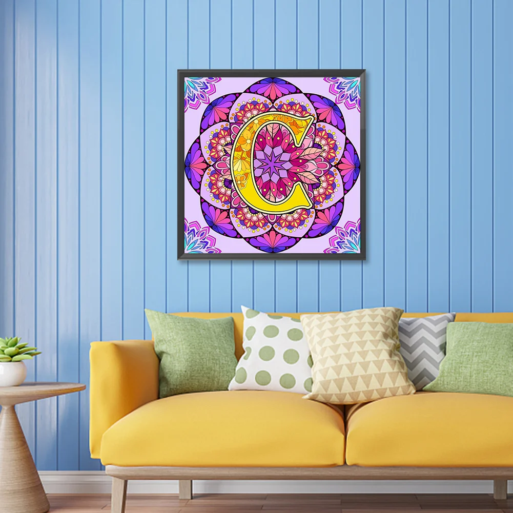 Diamond Painting - Full Round Drill - Mandala Letter(Canvas|30*30cm)