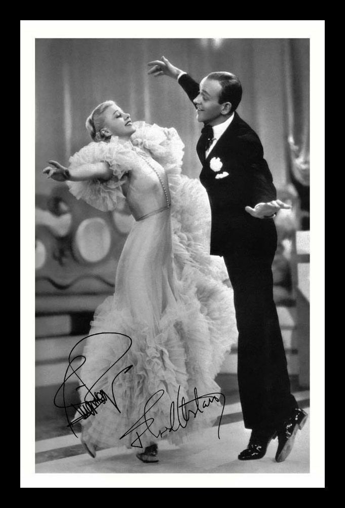 Fred Astaire & Ginger Rogers Autograph Signed & Framed Photo Poster painting