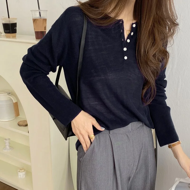 Jangj Alien Kitty 2022 New Women Sweater Knitted Female O-Neck Solid Basewear Casual Sweet Pullovers Office Lady Loose All Match Tops