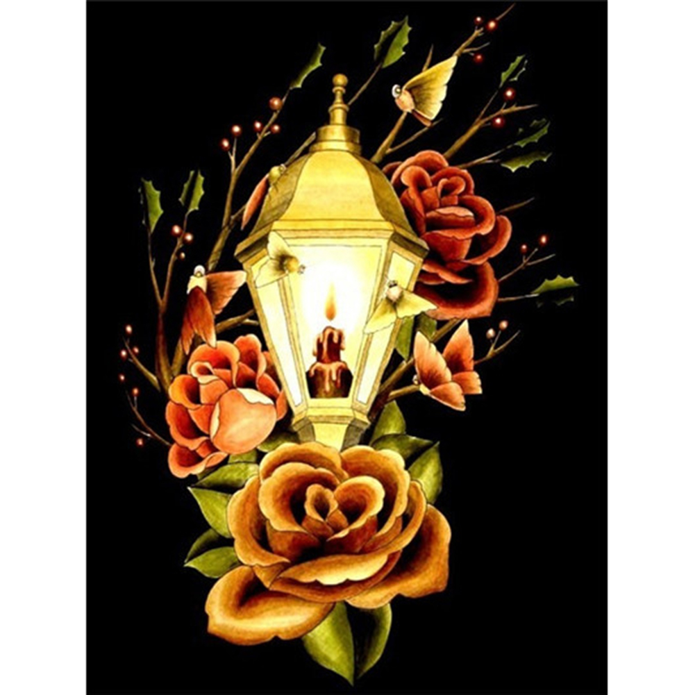 

30*40CM - Round Drill Diamond Painting - Lantern Flower, 501 Original
