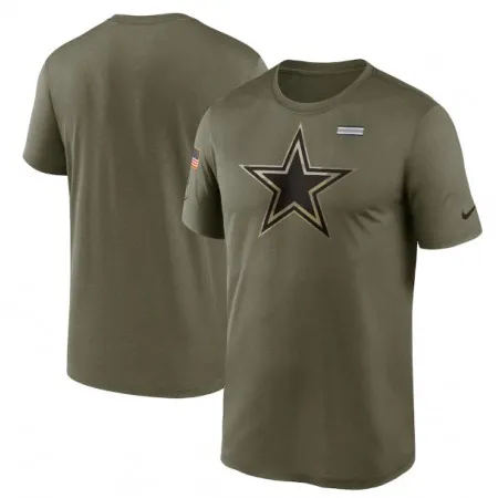 Men's Dallas Cowboys 2021 Olive Salute To Service Legend Performance T-Shirt