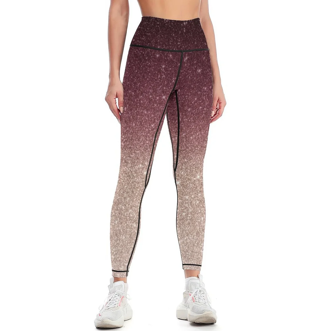 Shascullfites Pink Leather Leggings Glitter Workout Fleece Skinny Stretch  Pants | eBay