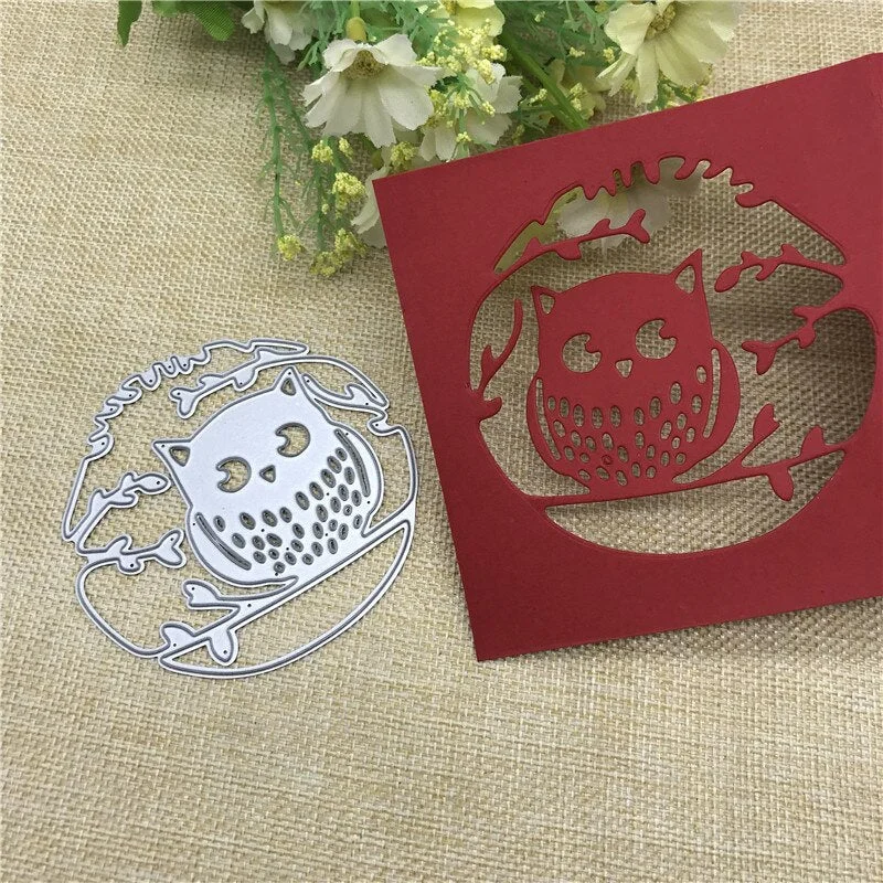 Branch owl lace Metal Cutting Dies Stencils For DIY Scrapbooking Decorative Embossing Handcraft Die Cutting Template