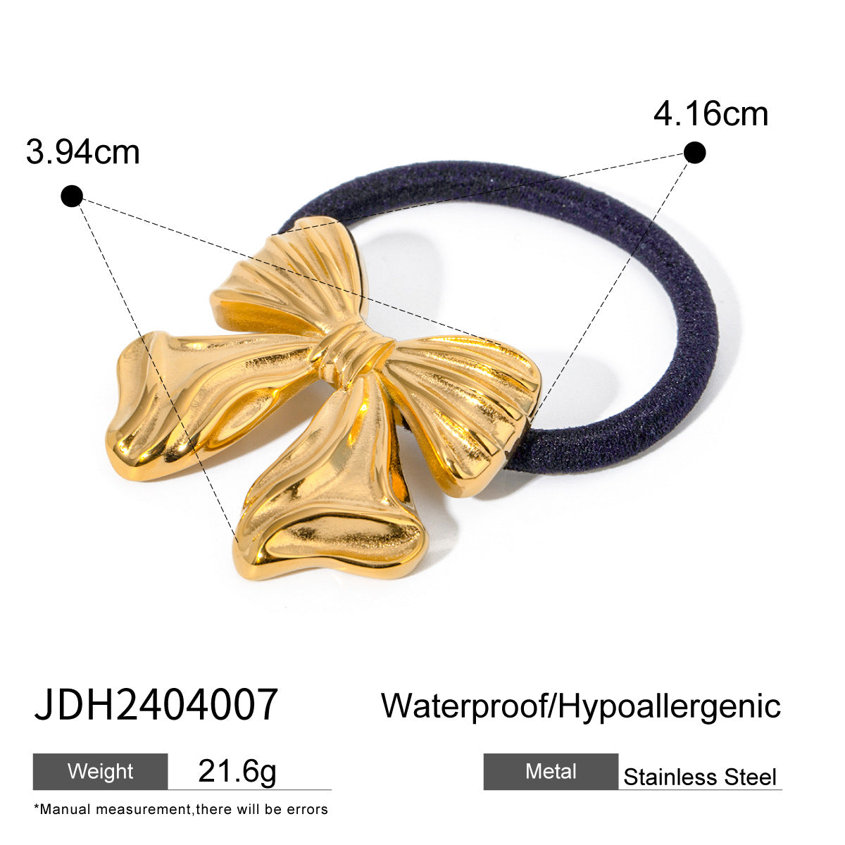 IG Style Ellipse Stainless Steel Electroplating Hair Ties