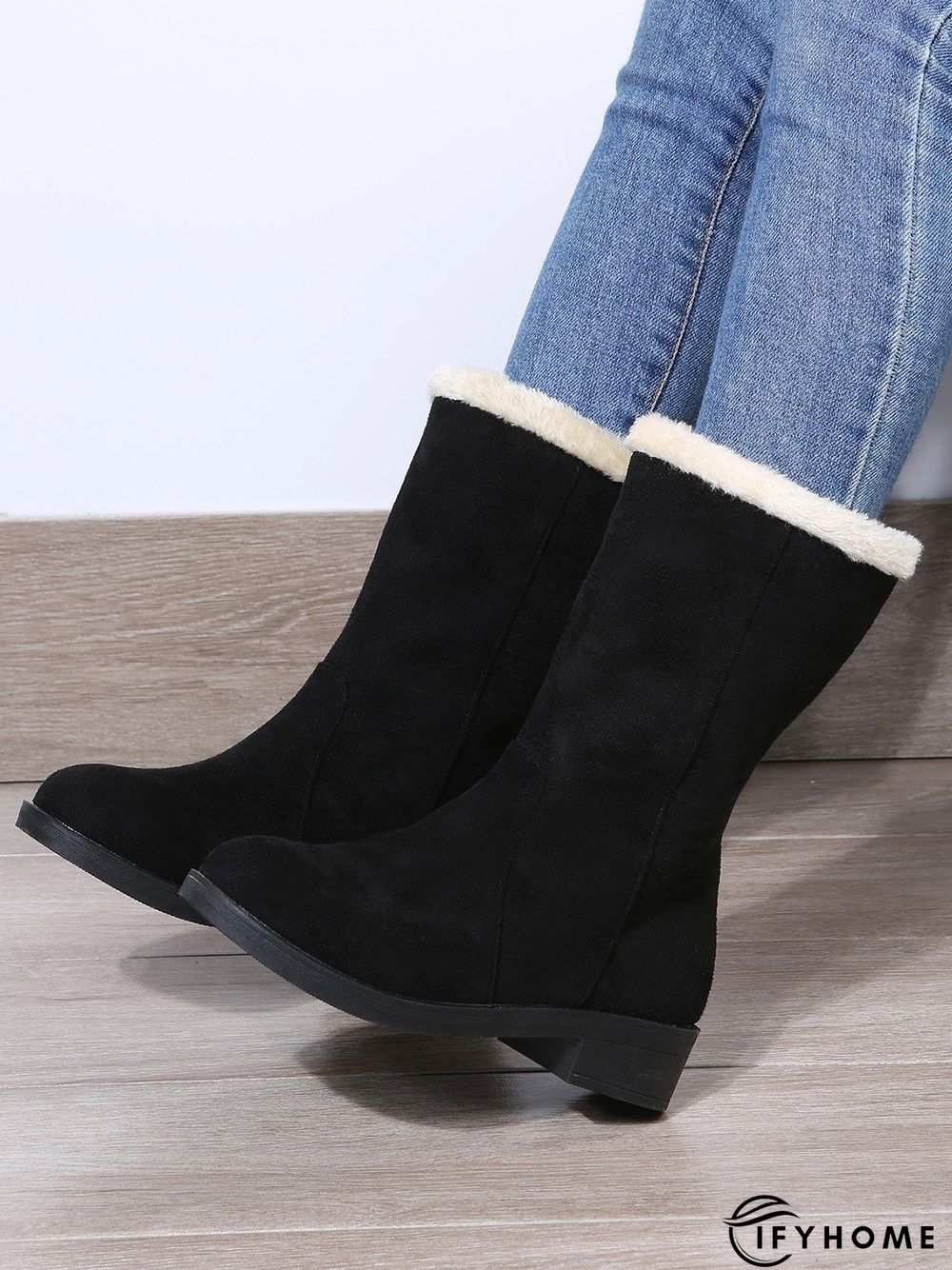 Plus Size Winter Casual Slip On Warm Lined Snow Boots | IFYHOME