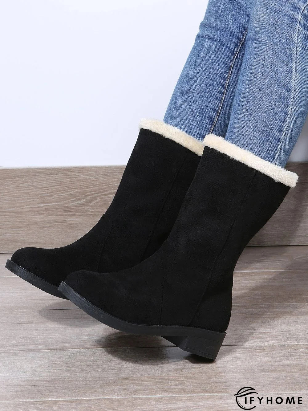 Plus Size Winter Casual Slip On Warm Lined Snow Boots | IFYHOME