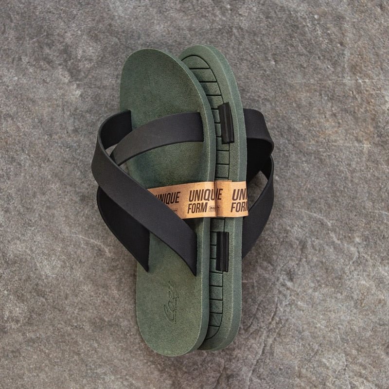 Maden Wear Latex Slippers Black Soft Flip Flops X Stripes Casual Summer Male Chaussures Slides Sandals