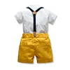 Kid Baby Boy Shorts Sleeve Tops+Overalls 2 Pcs Set