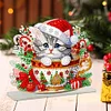 >SALE<Acrylic Christmas Cats Double Sided Diamond Painting Paper Towel Holder
