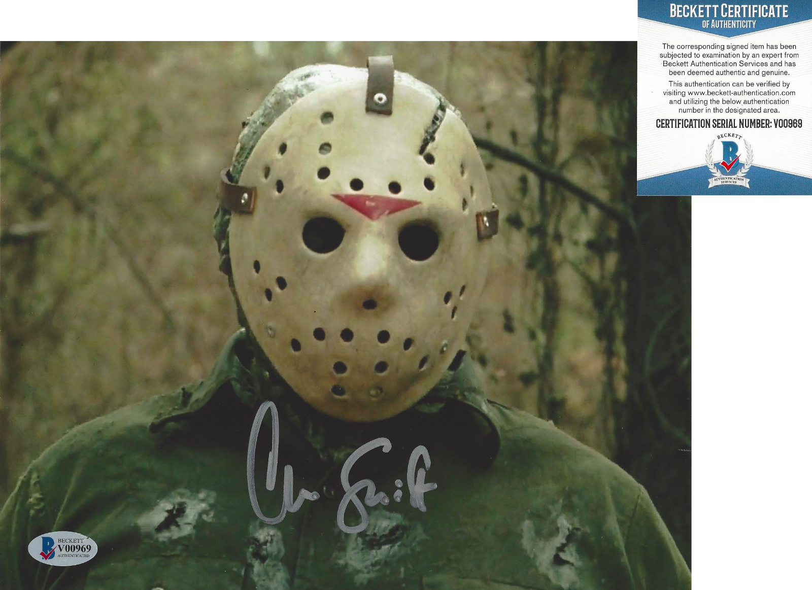 CHRISTOPHER SWIFT SIGNED FRIDAY THE 13TH JASON PT VI 6 8x10 Photo Poster painting B BECKETT COA