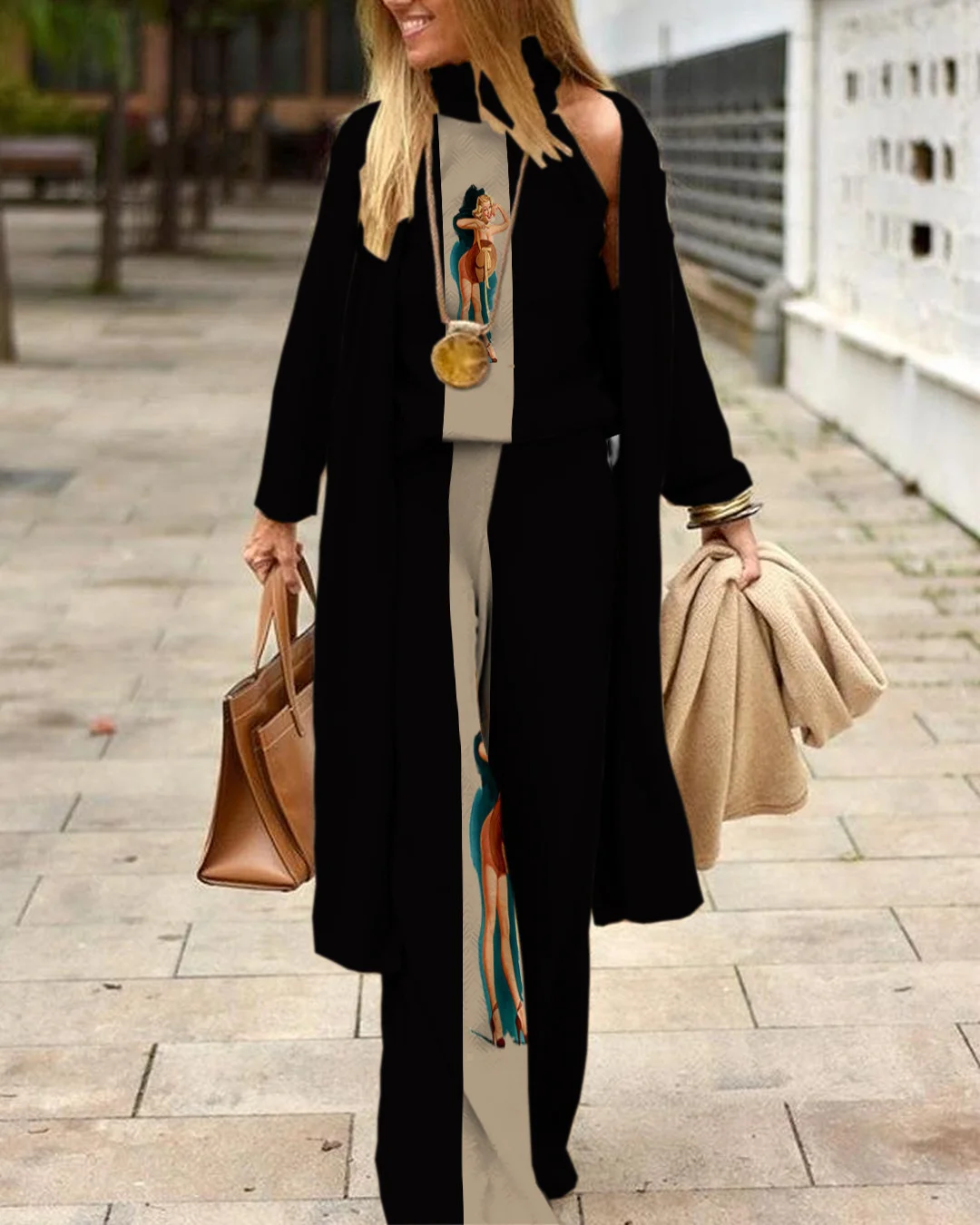 Herringbone Sweater Three-Piece Suit 53fa