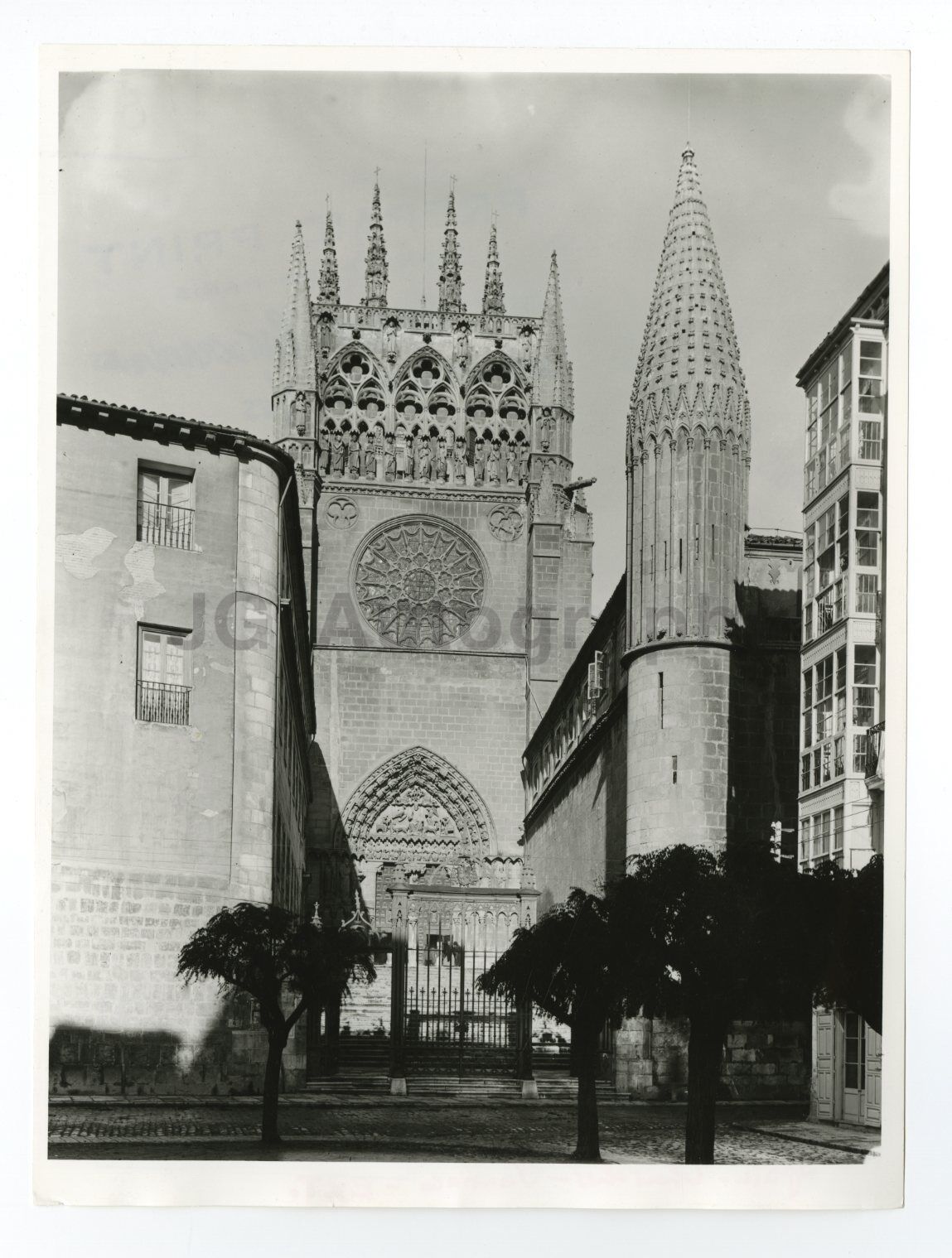 Spanish Architecture - Vintage Photo Poster paintinggraph - Santiago de Compostela Cathedral