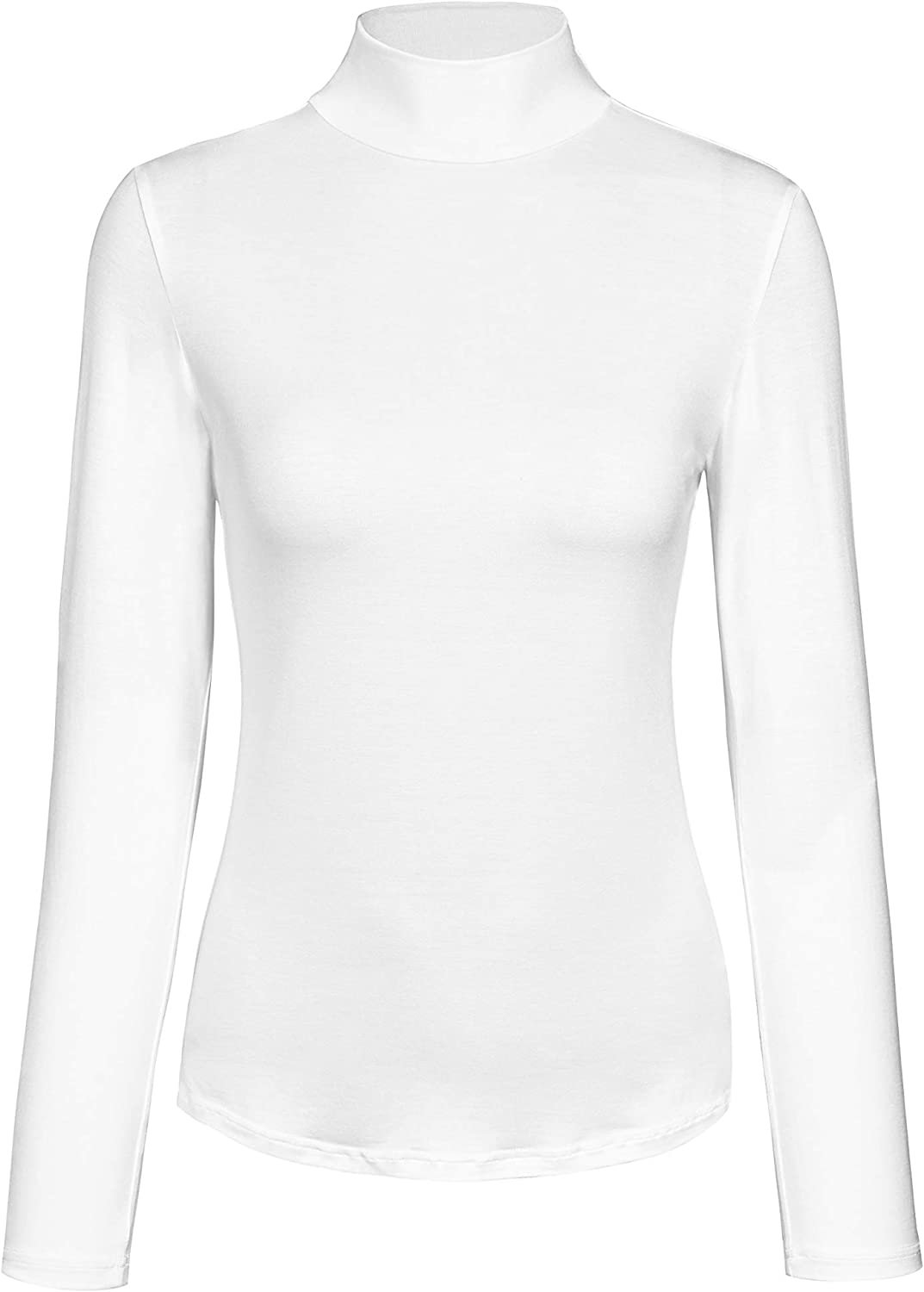 Women’s Slim Fitted Mock Turtleneck Tops Long Sleeve Lightweight Base Layer Shirts