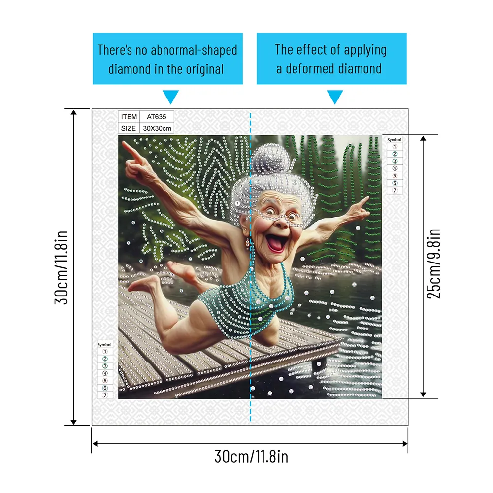 Diamond Painting - Partial Special Shaped Drill - Granny(Canvas|30*30cm)