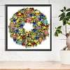 >SALE<5D DIY Partial Special Shaped Drill Diamond Painting Xmas Wreath Kit 30x30cm
