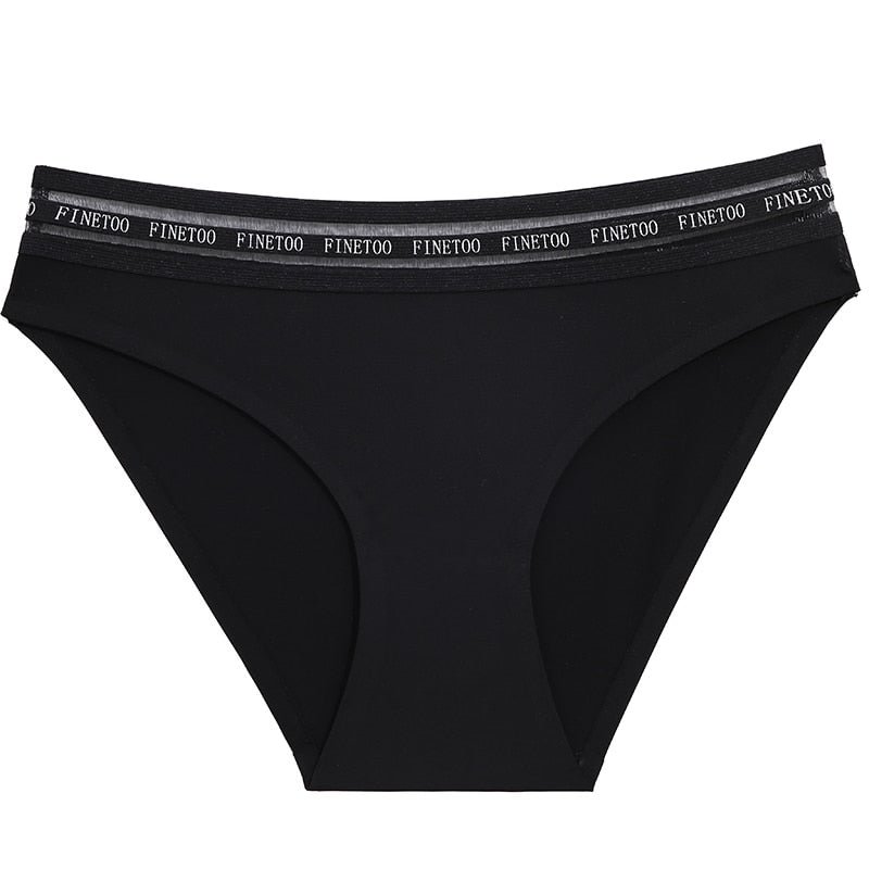 2021 Seamless Women's Panties FINETOO Letter Waist Underwear Sexy Female Underpants Transparent Hollow Out Lingerie L-XL