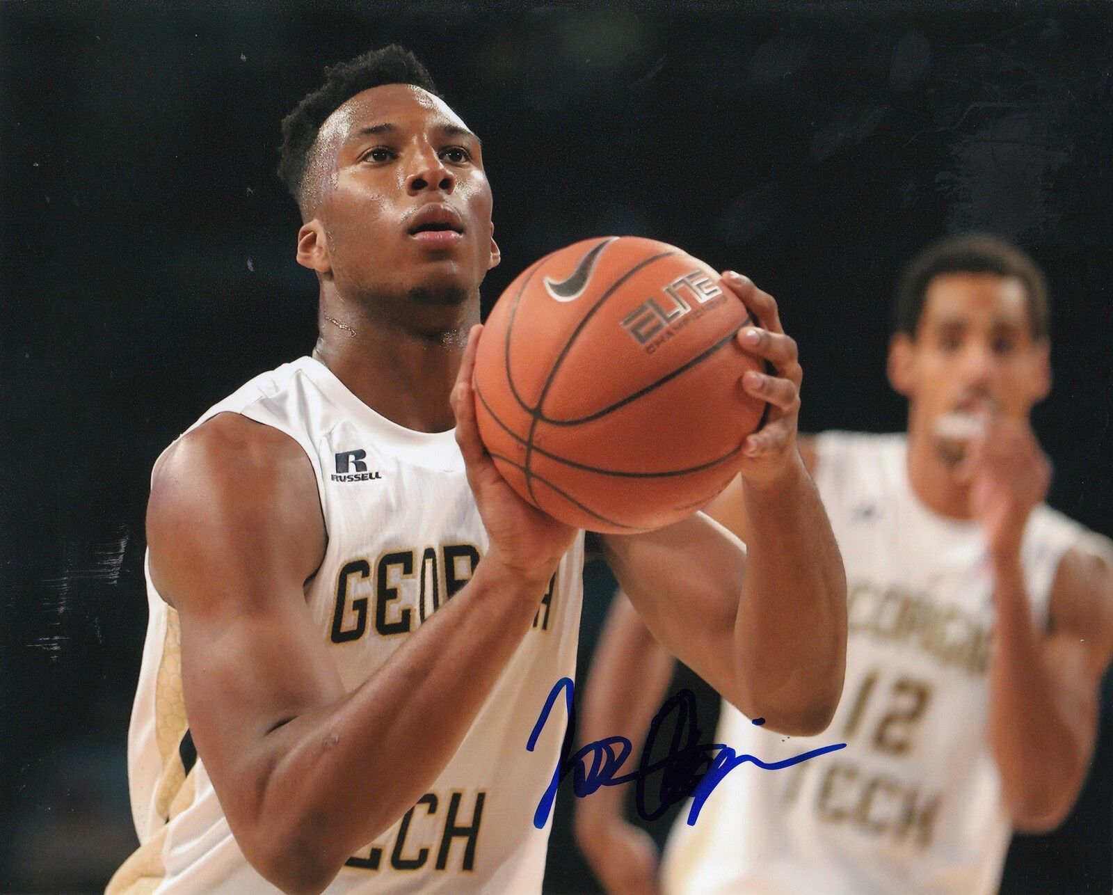 JOSH OKOGIE signed (GEORGIA TECH YELLOW JACKETS) Basketball 8X10 Photo Poster painting W/COA #2