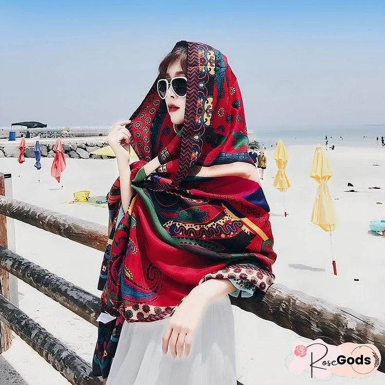 Tibetan shawl in summer beach towel sunscreen scarf