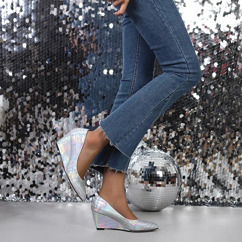 Wongn Wongn Spring And Autumn Slope Heel High Heel Pointed Shallow Mouth Single Shoes Women's Shoes