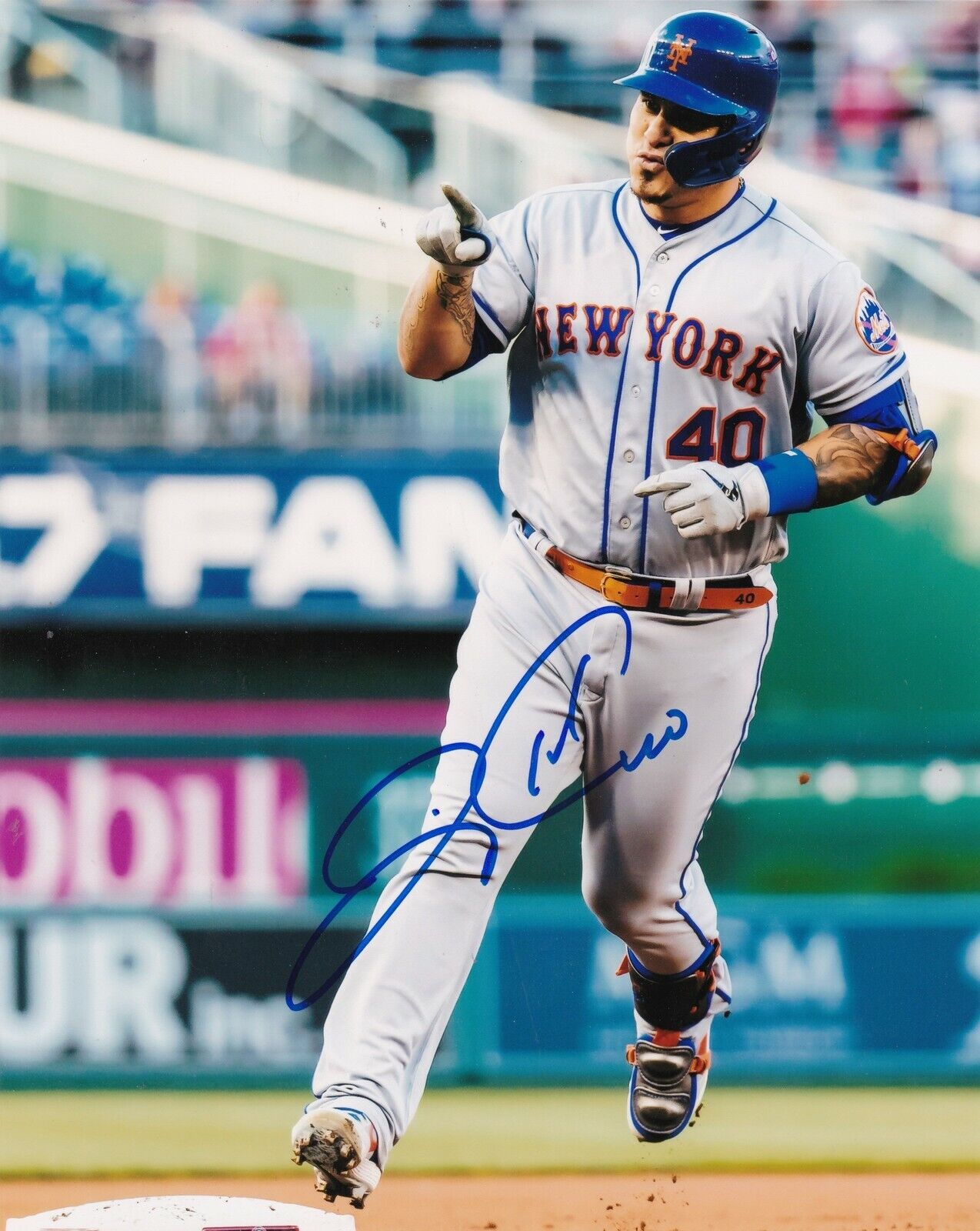 WILSON RAMOS NEW YORK METS ACTION SIGNED 8x10