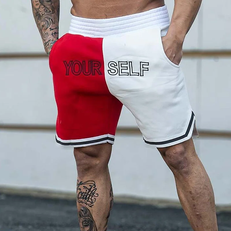 Contrast YOURSLEF Embroidered Baseball Shorts