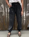 Women's Loose Casual Lace-Up Solid Color Sweatpants